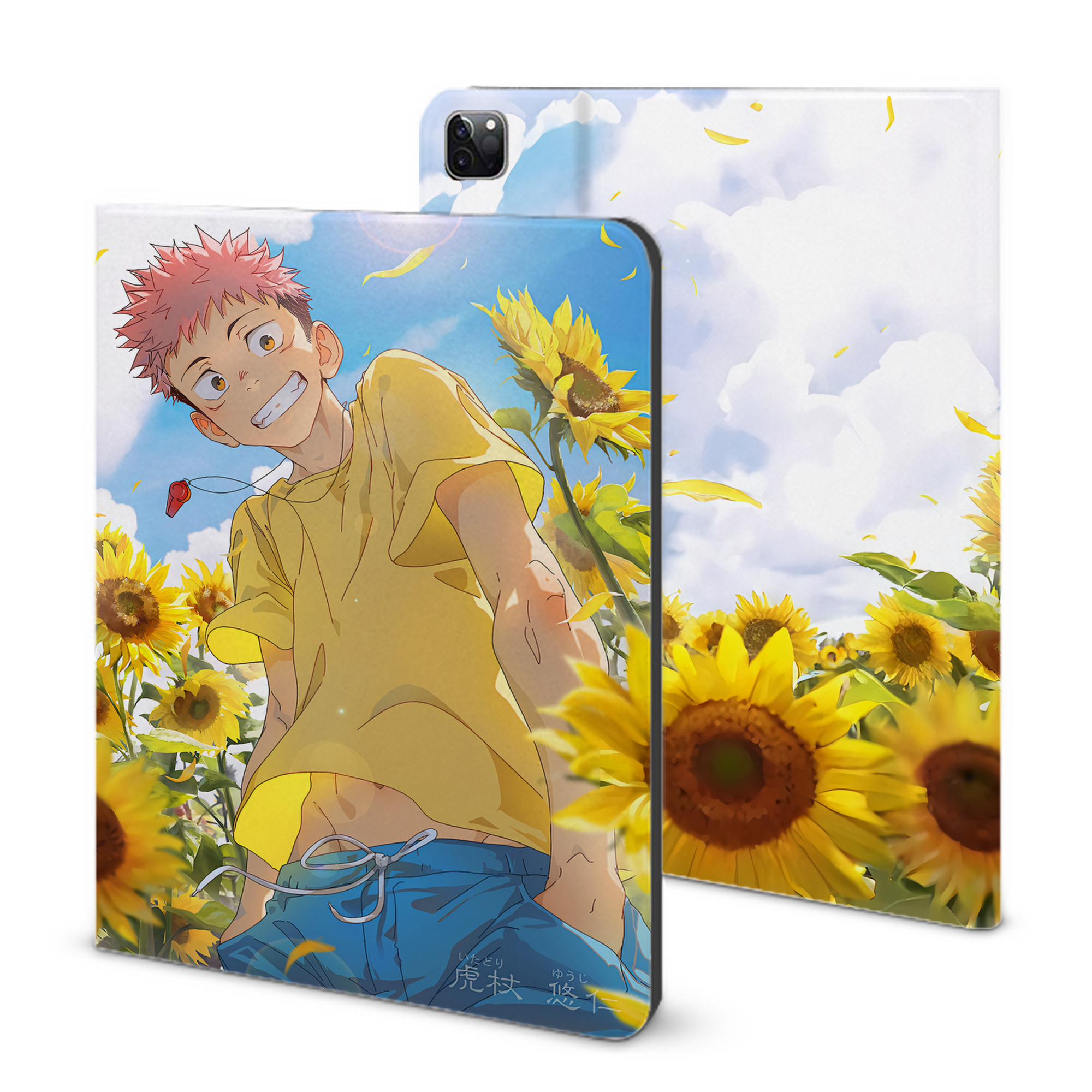 （画像用） 呪術廻戦 Jujutsu Kaisen IPad ケース ブック型 PUレザー TPU 耐衝撃 軽量 薄型 ペン収納なし 全面保護 IPad 各モデル対応